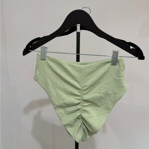 Tularosa Light Green Ribbed High-Rise Bikini Bottom